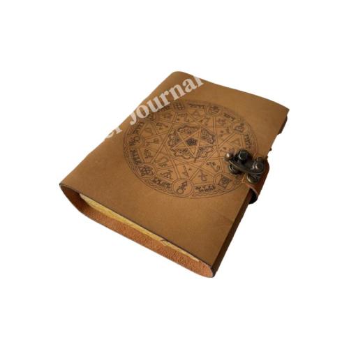 Book of Shadows Journal Spell Blank with Lock Clasp Pentagram Laser Cut Vintage Handmade Diary Prayer Planner Journal